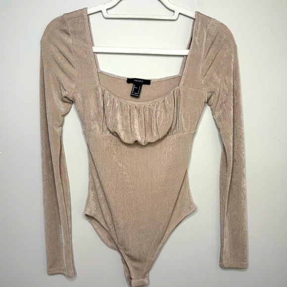 Corset Style Bodysuit  Tan Size Small - Picture 1 of 5